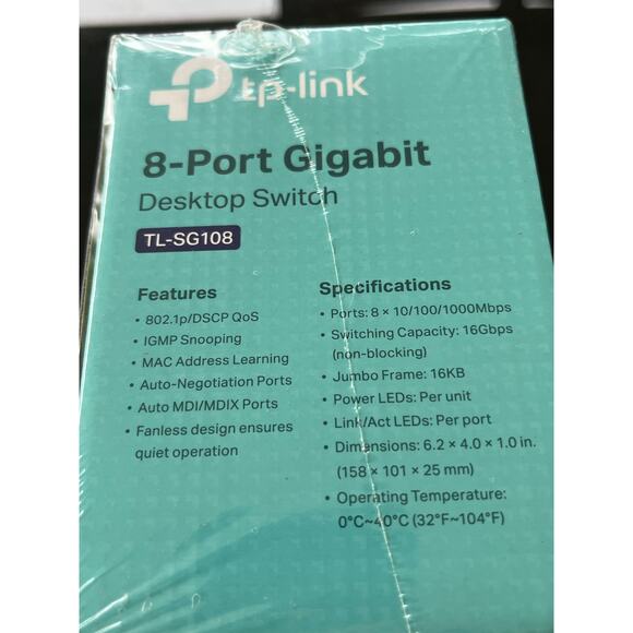 TP-Link TL-SG108 8-Port Gigabit Ethernet Switch-NIB - Picture 4 of 5
